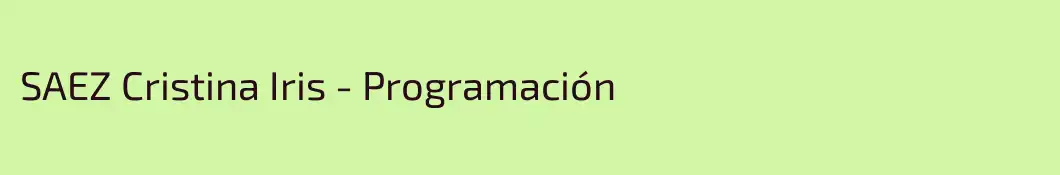 SAEZ Cristina Iris - Programación 